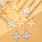 Celebrity Style Decorative Chain Jewelry Personalized Cross Alloy Pendant Necklace  Minimalist Style Clip Simple Internet Celebrity Collarbone Chain for Women