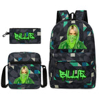 Celebrity Style Trendy European and American Billie Pencil Bag Shoulder Backpack Three-piece School Bag