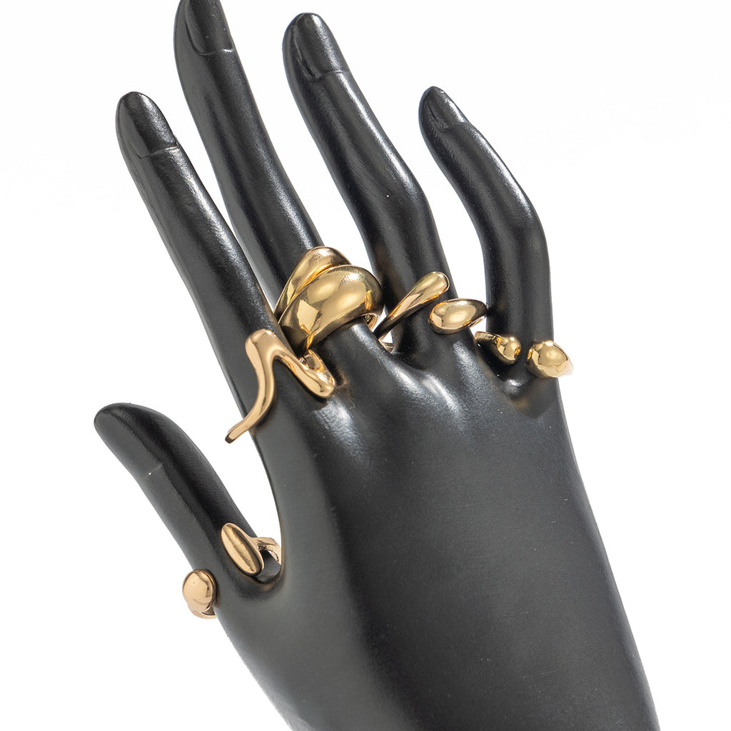 Custom Design Photosensitive Water Drop Hugging Open Ring for Celebrities Unique Irregular Geometric Joint Ring