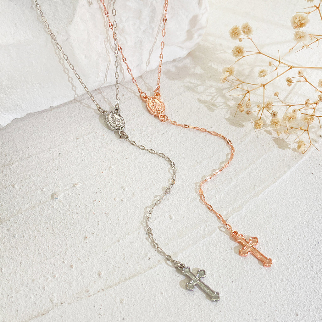 Celebrity Style Popular Cross Long Chain Necklace for Women Easter Trendy Jewelry Sexy Tassel Virgin Mary Pendant