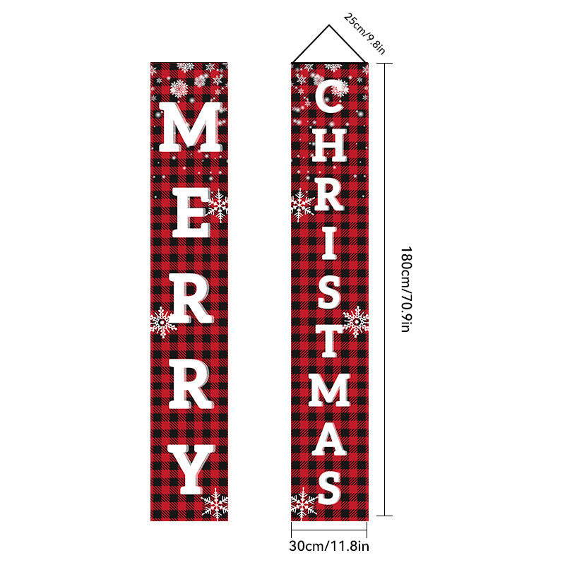 2026New Year Christmas Couplets Santa Claus Soldier Outdoor Decoration Door Curtain Hanging Flag Outdoor European and American