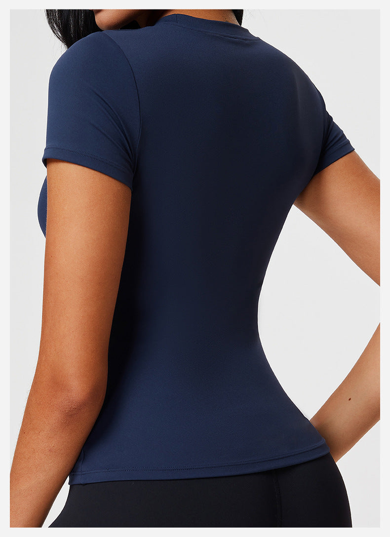 New Casual Sportswear t Women's Slim Fit Quick-Dry Barely-There Feel Fitness Top Shirt Running Yoga Short Sleeve