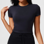 New Casual Sportswear t Women's Slim Fit Quick-Dry Barely-There Feel Fitness Top Shirt Running Yoga Short Sleeve