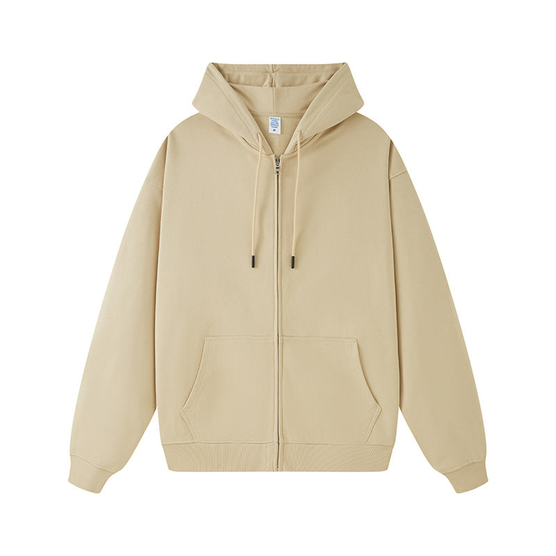 TILANI Men's Fashion Brand Dopamine400G Zipper Jacket Solid Color Unisex Cardigan Hooded Sweatshirt