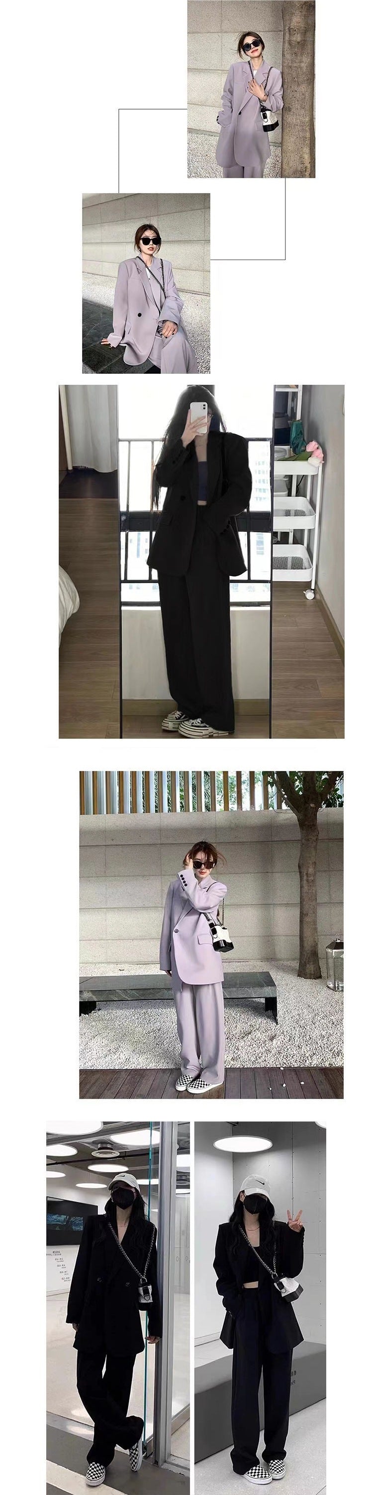 Fashionable Casual High-End Women's Blazer2025New Spring and Autumn Korean Style Loose Slimming Two-Piece Suit Set