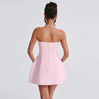 JY24070Sexy Strapless Waist-Cinching A New Style Elegant Women's Short Dress