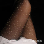 "Teenage Dream" Star Rhinestone Tights - Sheer Sparkle Mesh