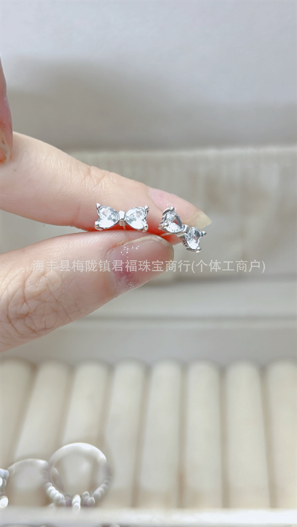 Panjia Silver Plated Hot Selling Product Bow Necklace Ear Stud Ring Bracelet4Set Gift Set Women's All-Matching