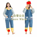Autumn Winter Little Yellow Chicken One-Piece Pajamas Funny Cute Coral Fleece Couple Robe Unisex Homewear