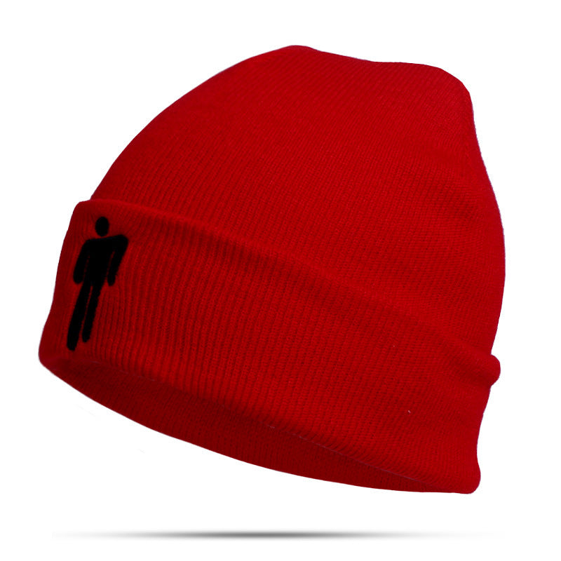 New style knitted hat similar to celebrity style Billie Knitted Hat Embroidery Autumn Winter Export Pullover Brimless Hat