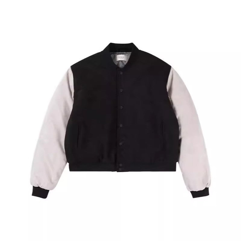 Star Style Autumn Winter Sports Jacket Casual Loose Long Sleeve Top Couple Spliced Sleeve Baseball Cotton Jacket Handsome Unisex Outerwear