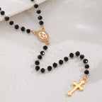 Celebrity Style Popular Cross Long Chain Necklace for Women Easter Trendy Jewelry Sexy Tassel Virgin Mary Pendant