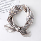 Same Style as Stars2025New Paisley Small Cashew Deformed Insect Satin70Silk Scarf Scarf Headscarf Fashion Design Small Water Drop Square Scarf Decoration Matching Headscarf
