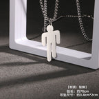 Celebrity Style Hip-Hop Fashion Billie Trendy Titanium Steel Pendant Necklace for Men and Women, Same Style as Influencers