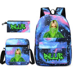 Celebrity Style Trendy European and American Billie Pencil Bag Shoulder Backpack Three-piece School Bag