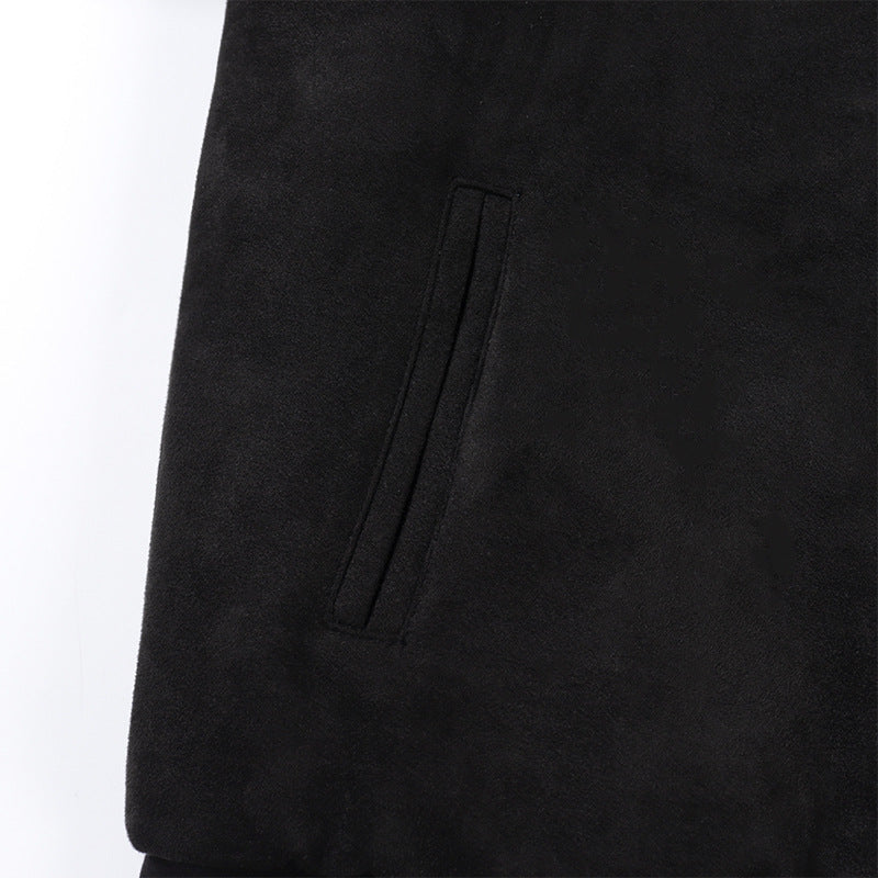 Star Style Autumn Winter Sports Jacket Casual Loose Long Sleeve Top Couple Spliced Sleeve Baseball Cotton Jacket Handsome Unisex Outerwear