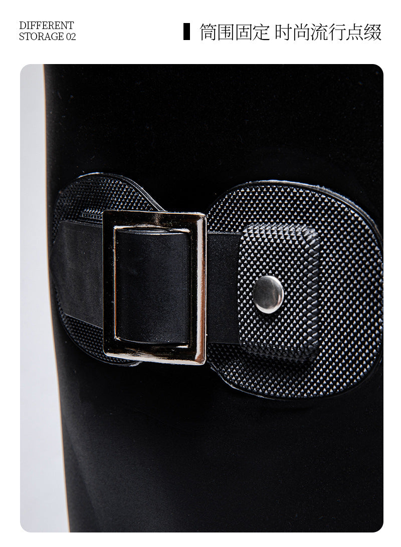 Star Custom Fashion Korean Style Women's High Tube Rain Boots Non-Slip Waterproof Wear-Resistant Long Tube Water Boots Adult Rubber Shoes