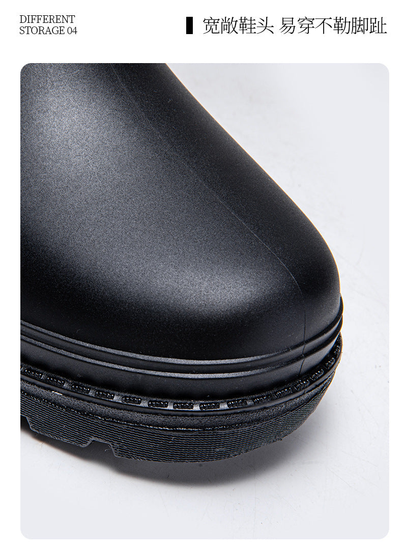 Star Custom Fashion Korean Style Women's High Tube Rain Boots Non-Slip Waterproof Wear-Resistant Long Tube Water Boots Adult Rubber Shoes