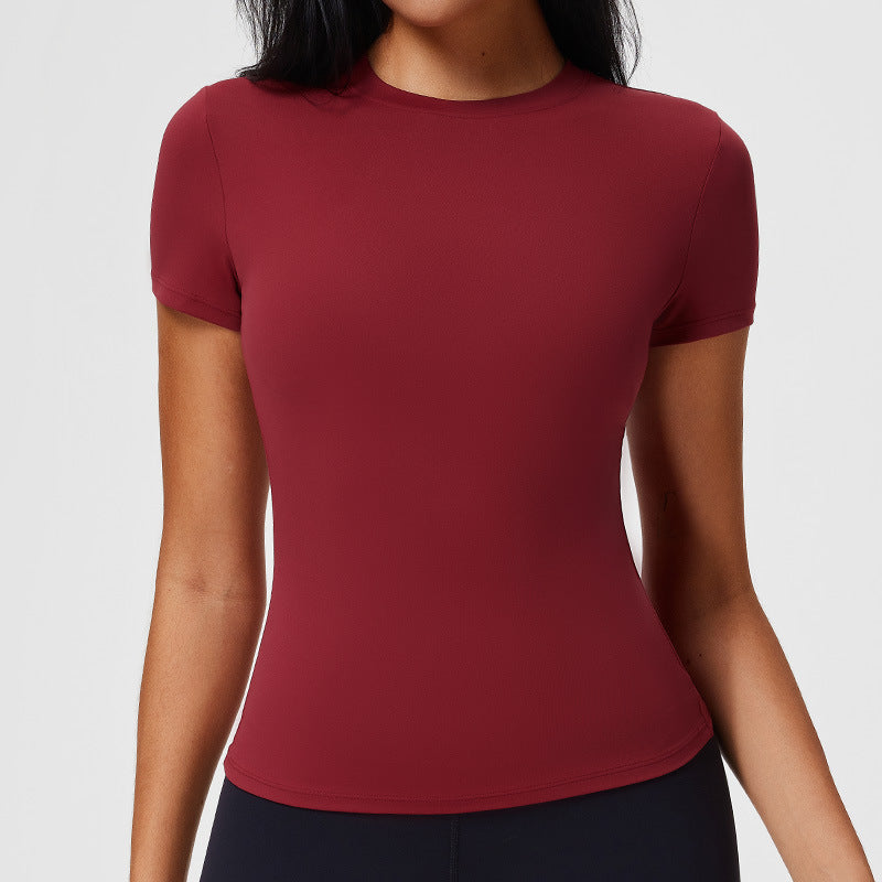 New Casual Sportswear t Women's Slim Fit Quick-Dry Barely-There Feel Fitness Top Shirt Running Yoga Short Sleeve